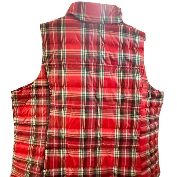 Lands End Sz 1X Vest Red Puffer Plaid Women's - Picture 3 of 5